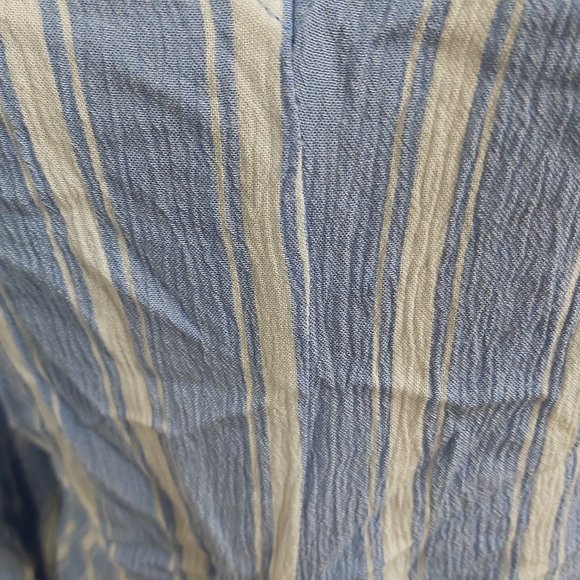 American Eagle Outfitters Shirt Women Medium Blue Tie Front Boho Long Sleeve - Picture 7 of 12